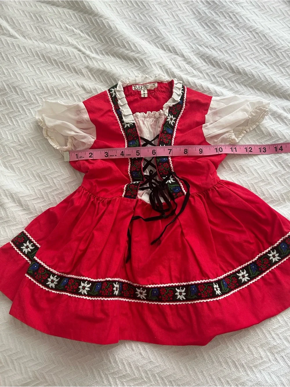 Vintage Marque Deposee Authentic German Dirndl Toddler Dress Size 12-24 months(?